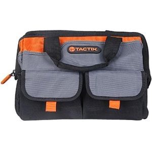 Tactix Gate Mouth Tool Bag 12 inch. Black/orange